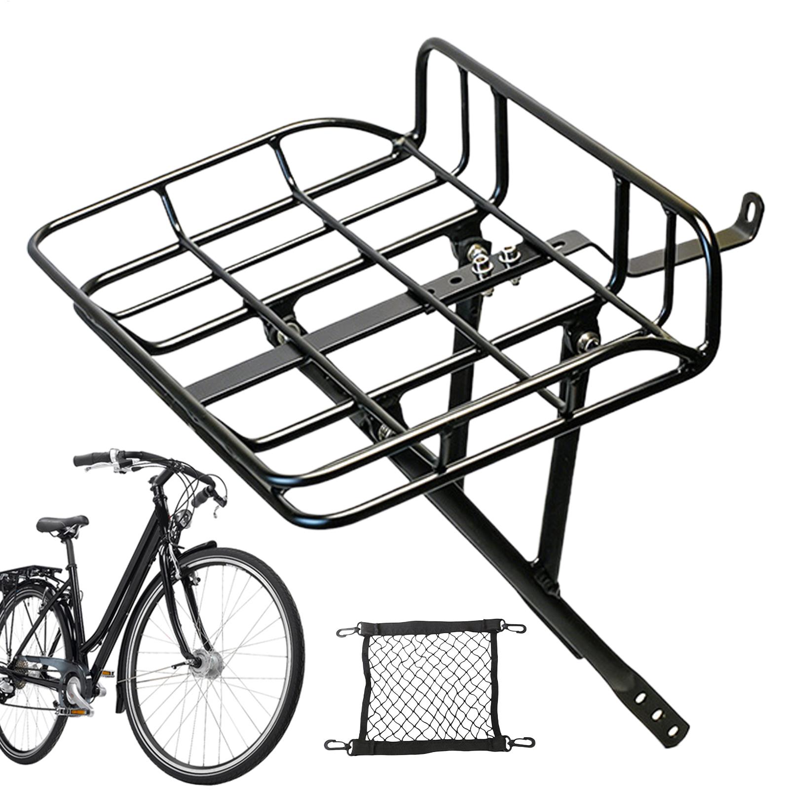 Cycling Commuter - ตะกร้าจักรยานหน้าแบบถอดเร็ว ตะกร้าโลหะขนาดใหญ่สำหรับจักรยานเสือหมอบและเสือภูเขา ใช้สำหรับเดินทาง ซื้อของ ช้อปปิ้ง และกิจกรรมกลางแจ้ง