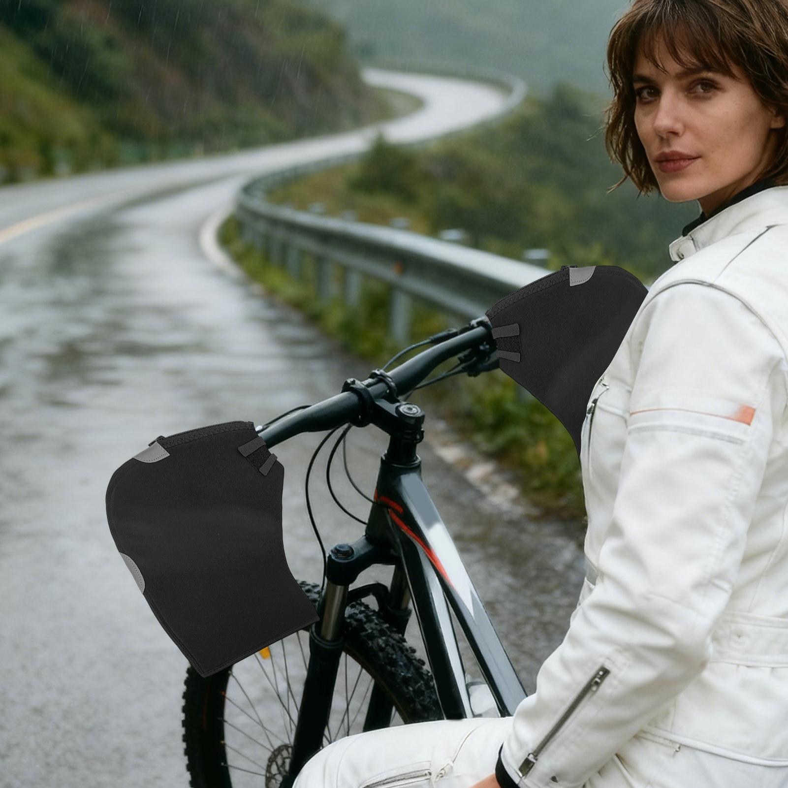 Waterproof Cycling Commute - ถุงมือแฮนด์จักรยานกันลมและกันน้ำ - ถุงมือปั่นจักรยานสำหรับสภาพอากาศหนาวเย็นสำหรับการปั่นจักรยาน การเดินทาง การปั่นจักรยานในหิมะ และการขี่สกู๊ตเตอร์